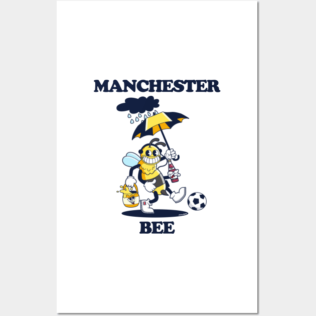 Manchester Bee (1930s rubberhose cartoon character style) Wall Art by jimmy-digital